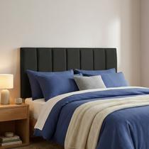 Kit 7 Cabeceira Estofada Autocolante Preto Cama de Casal 1,4M Decorativo Quarto Geométrico