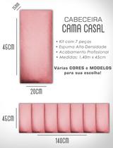 Kit 7 Cabeceiras de Cama Box Casal Estofada Modulada 1,40mX45cm