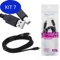 Kit 7 Cabo Usb Para Impressora Am/Bm Com Filtro Od4.8 2.0 - 2M