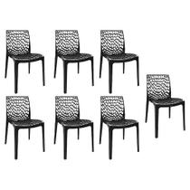 Kit 7 cadeiras gruvyer preto