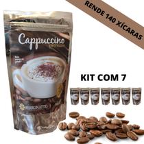 Kit 7 Cafés Preparo para Cappuccino Rende 140 Xícaras