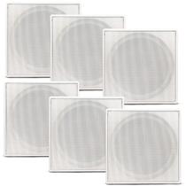 Kit 7 Caixas Acústica Som Ambiente Gesso Branca Quadrada 6p