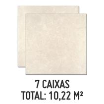 Kit 7 Caixas de Porcelanato Esmaltado Mármore Bianco 60x60cm Com 1,46m² Bold Branco