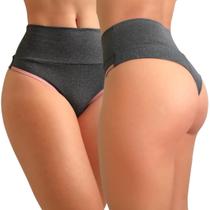 Kit 7 calcinha fio duplo forro algodao cos alto suplex fit