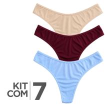 Kit 7 Calcinha Fio Feminina Pala Dupla Confortável Sem Costura Moda Lingerie Dia a Dia Kit 7 Calcinha Fio Feminina Pala Dupla Confortável Sem Costura Moda Lingerie Dia a Dia