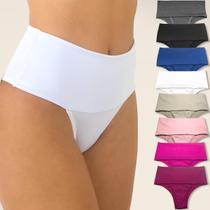 Kit 7 Calcinhas Cós Alto Duplo Modeladora Cores Sortidas Tamanho:MCor:Sortida