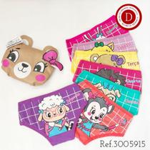 Kit 7 Calcinhas Semaninha infantil Diamantes Lingerie TAM P