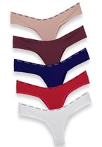 Kit 7 Calcinhas Tanga Fio Duplo Forro Algodão Moda Feminina Kit 7 Calcinhas Tanga Fio Duplo Forro Algodão Moda Feminina