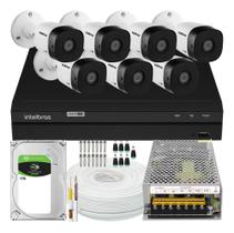 Kit 7 Camera Intelbras 20metros segurança monitoramento completo c/hd 1tb