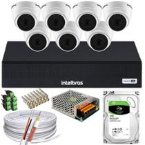 Kit 7 Câmeras 1220 D mic Intelbras Com Áudio dvr 3008 Fullhd Completo 3TB