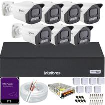 Kit 7 Câmeras Full Color C/Áudio Dvr Intelbras 8ch 1TB Purple