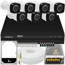 Kit 7 cameras seguranca 2 mp Full HD dvr Intelbras 1108 2 tb