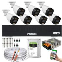 Kit 7 Câmeras Segurança Color 1080p 2.8mm Dvr Intelbras 1tb
