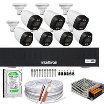 Kit 7 Câmeras Segurança Color Dvr Intelbras 1008c Hd 500gb
