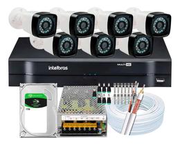 Kit 7 Câmeras Segurança Intelbras 720p 1mp Dvr Mhdx 8 Ch