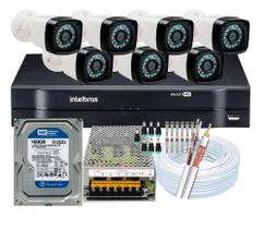 Kit 7 Câmeras Segurança Intelbras 720p 1mp Dvr Mhdx 8 Ch Kit 7 Câmeras Segurança Intelbras 720p 1mp Dvr Mhdx 8 Ch