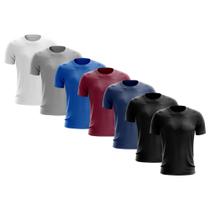 Kit 7 Camisetas Masculina Manga Curta Dry Básica Lisa Proteção Solar UV Térmica Blusa Academia