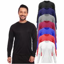 Kit 7 Camisetas Masculina Proteção Solar Uv Manga Longa Segunda Pele