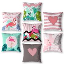 Kit 7 Capa de Almofada 40cm x 40cm Decorativas Estampadas Digital Coloridas Sala Sofá Quarto