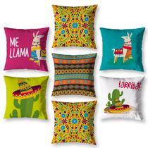 Kit 7 Capas de Almofada 40cm x 40cm Decorativas Estampadas Sala Sofá Quarto