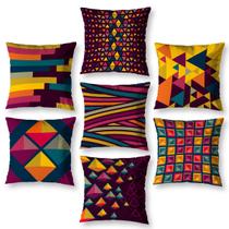 Kit 7 Capas de Almofada 40cm x 40cm Estampadas Pastilhas Kit 7 Capas de Almofada 40cm x 40cm Estampadas Pastilhas