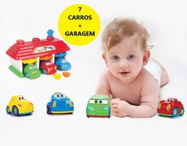 Kit 7 Carrinhos Brinquedo Infantil Baby Car e Garagem Menino