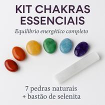 Kit 7 Chakras com Pedras Naturais 16 mm + Selenita 32 mm Cristais para Meditação, Reiki e Proteção