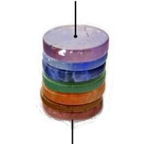 Kit 7 Chakras Disco Pedra Natural Com Furo Central Pra Colar Kit 7 Chakras Disco Pedra Natural Com Furo Central Pra Colar