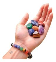 Kit 7 Chakras Pedra Rolada Natural Equilíbrio Energia Reiki