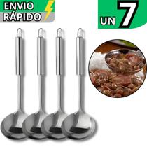 Kit 7 Concha 100% Inox Para Feijão Sopas Caldos Utensilio De Cozinha Inox Linha Premium Kit 7 Concha 100% Inox Para Feijão Sopas Caldos Utensilio De Cozinha Inox Linha Premium