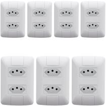 Kit 7 Conjunto 2 Tomadas 2P+T 4x2 10A 250V Tramontina Aria