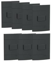 Kit 7 conjunto de interruptores simples cor grafite 10a 250v schneider