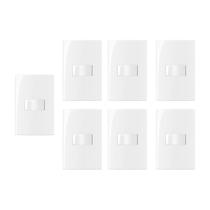Kit 7 conjunto interruptor simples 4x2 10a 250v com placa margirus sleek branco Kit 7 conjunto interruptor simples 4x2 10a 250v com placa margirus sleek branco