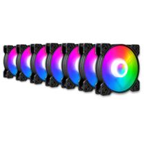 Kit 7 Cooler Fan Snaker Shadow ARGB 120mm Silencioso Preto