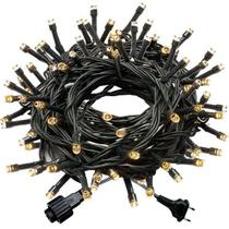 Kit 7 Cordão 100 Led Fixo Branco Morno Fio Verde Blindado 220v Kit 7 Cordão 100 Led Fixo Branco Morno Fio Verde Blindado 220v