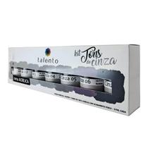 Kit 7 Cores 37ml Tinta Acrílica Tela Tons de Cinza Talento Kit 7 Cores 37ml Tinta Acrílica Tela Tons de Cinza Talento