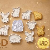 Kit 7 Cortador/Marcador/Molde Biscoito Presépio Natal Sagrada Família Animais