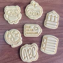 Kit 7 Cortadores Dia dos Professores Maça Coruja Mapa