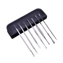 Kit 7 Curetas Remove Cravos e Espinhas Aço Inoxidável