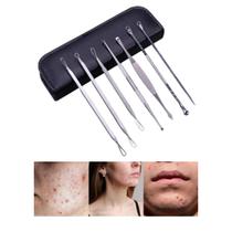 Kit 7 Curetas Remove Cravos e Espinhas Aço Inoxidável