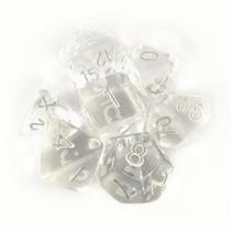 Kit 7 Dados Rpg Central Dice Transparente e Branco Kit 7 Dados Rpg Central Dice Transparente e Branco