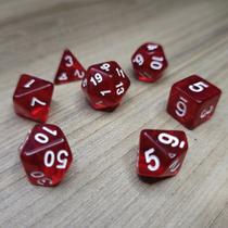 Kit 7 dados rpg de mesa papel meclada vermelha d4 d6 d8 d10 d12 d20 d100 d% compativel d&d tormenta Kit 7 dados rpg de mesa papel meclada vermelha d4 d6 d8 d10 d12 d20 d100 d% compativel d&d tormenta