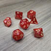 Kit 7 dados rpg de mesa papel vermelha d4 d6 d8 d10 d12 d20 d100 d% compativel d&d tormenta Kit 7 dados rpg de mesa papel vermelha d4 d6 d8 d10 d12 d20 d100 d% compativel d&d tormenta