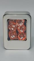 Kit 7 Dados Translucidos Laranja 2cm Kit 7 Dados Translucidos Laranja 2cm