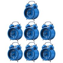Kit 7 Despertadores Offline Analógico de Ponteiro Funcional Para Acordar Quem Tem Sono Profundo Decoração Vintage Azul