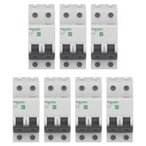 Kit 7 Disjuntor Schneider Mini Curva C 40a 3ka 220/380v