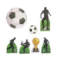 Kit 7 displays tema fetebol para decoração de festa mdf