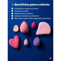 Kit 7 Esponjas de Maquiagem Beauty Blender Profissional Base, Corretivo e Acabamento