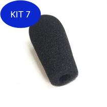 Kit 7 Espuma Para Microfone Preta 50 X 31 X 06Mm