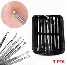 Kit 7 Extrator Cureta Tira Acne Cravos E Espinha Limpeza + Estojo